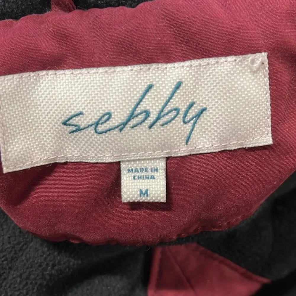 Sebby medium maroon zip up‎  puffy jacket